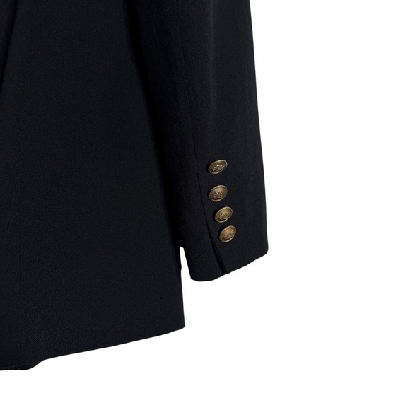 Vintage Ralph Lauren Noir Crest Wool Black Double Breasted Blazer - Picture 8 of 11